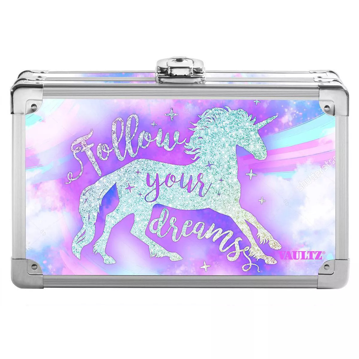 Metal Pencil Box Sparkle Unicorn - Vaultz: Multicolor Metal Pencil Case for Girl