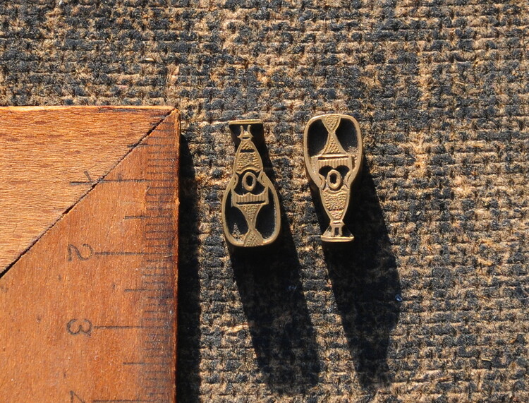 2x brass ornament bookbinding Art Nouveau gilding bookbinder leather embossing''