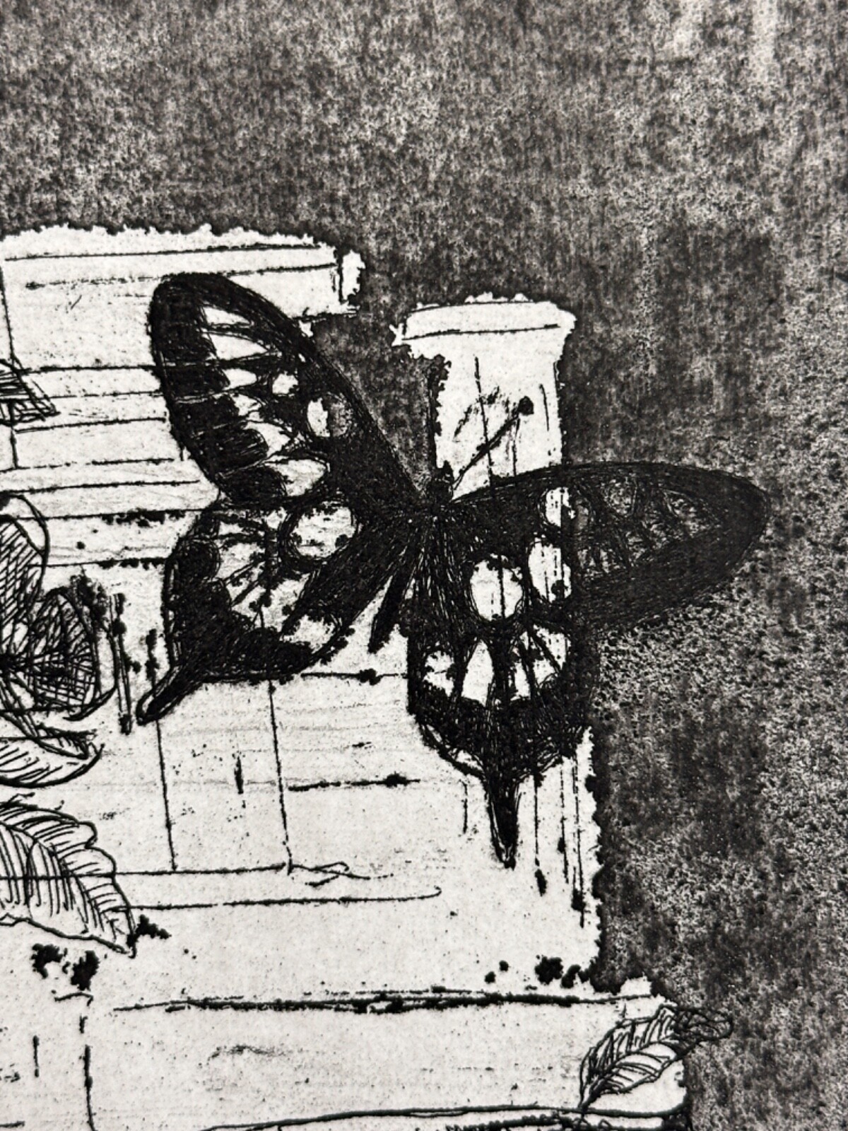 Old Engraving, "Olympe", Signed Suzanne Cattan No. 8/25 Judaica Modern Art