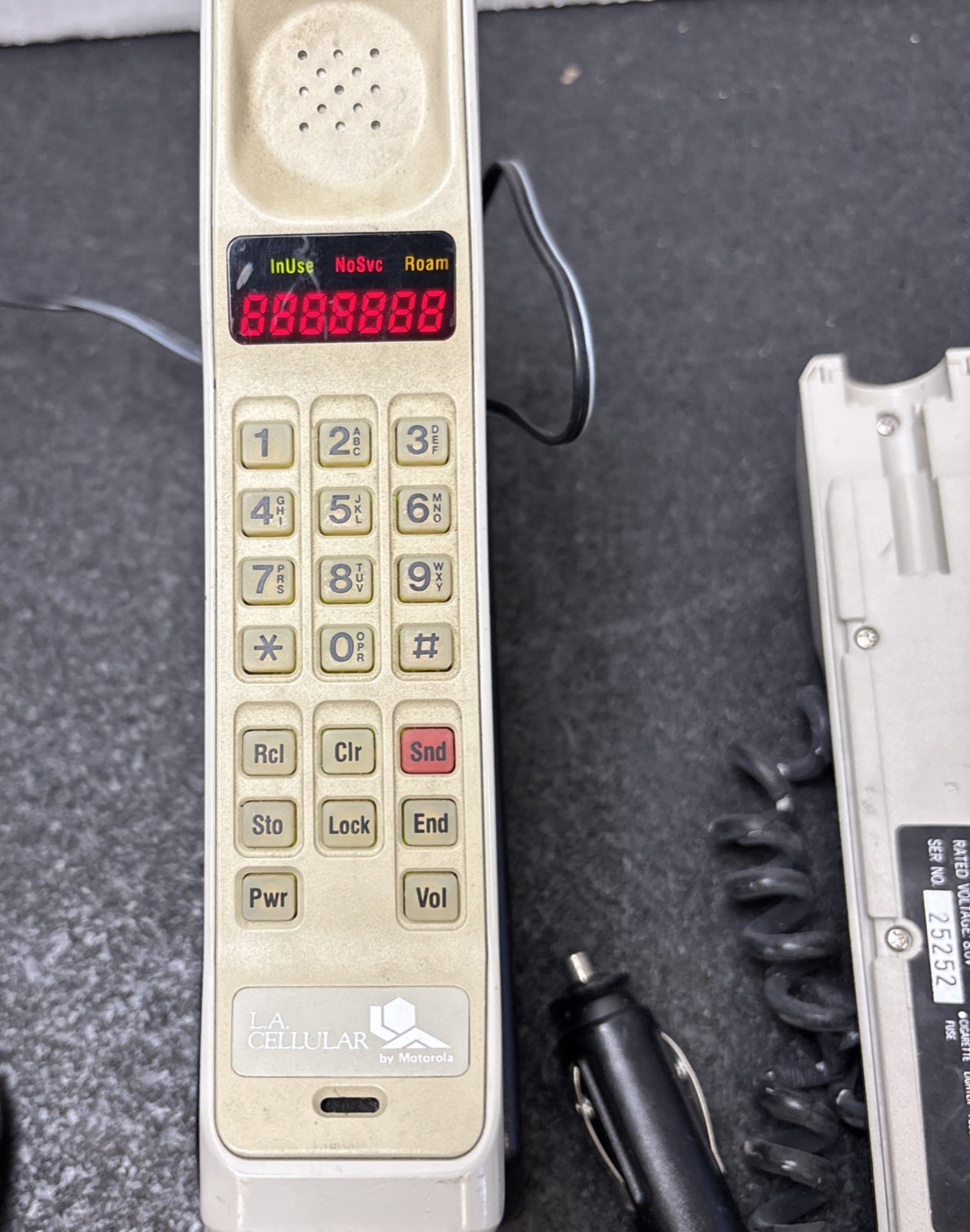 💙Motorola Dynatac 8000M - Vintage Cellular One Mobile Car Phone+Cord- Powers On