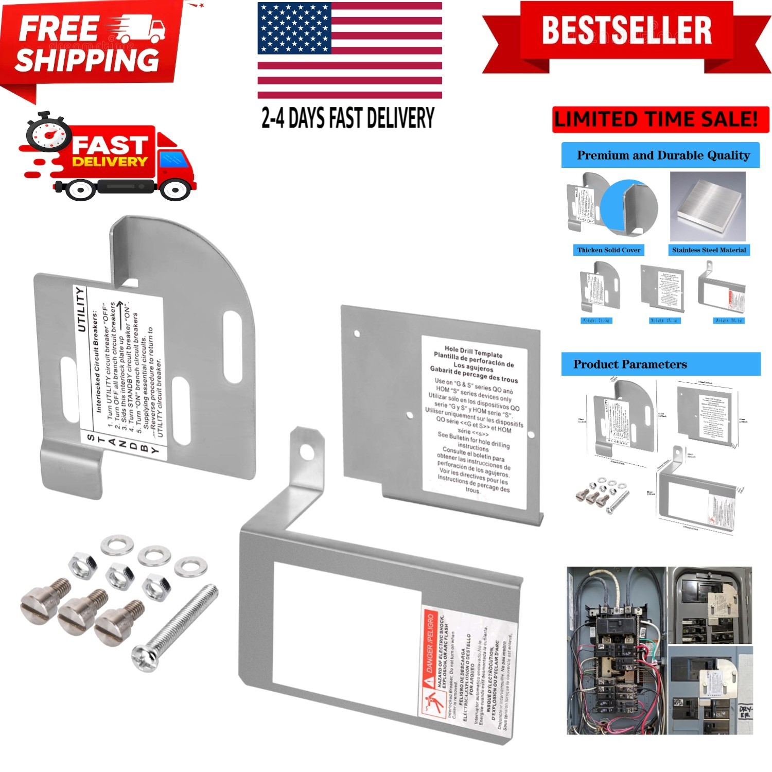 Homeline Generator Interlock Kit for 150A-225A Load Centers
