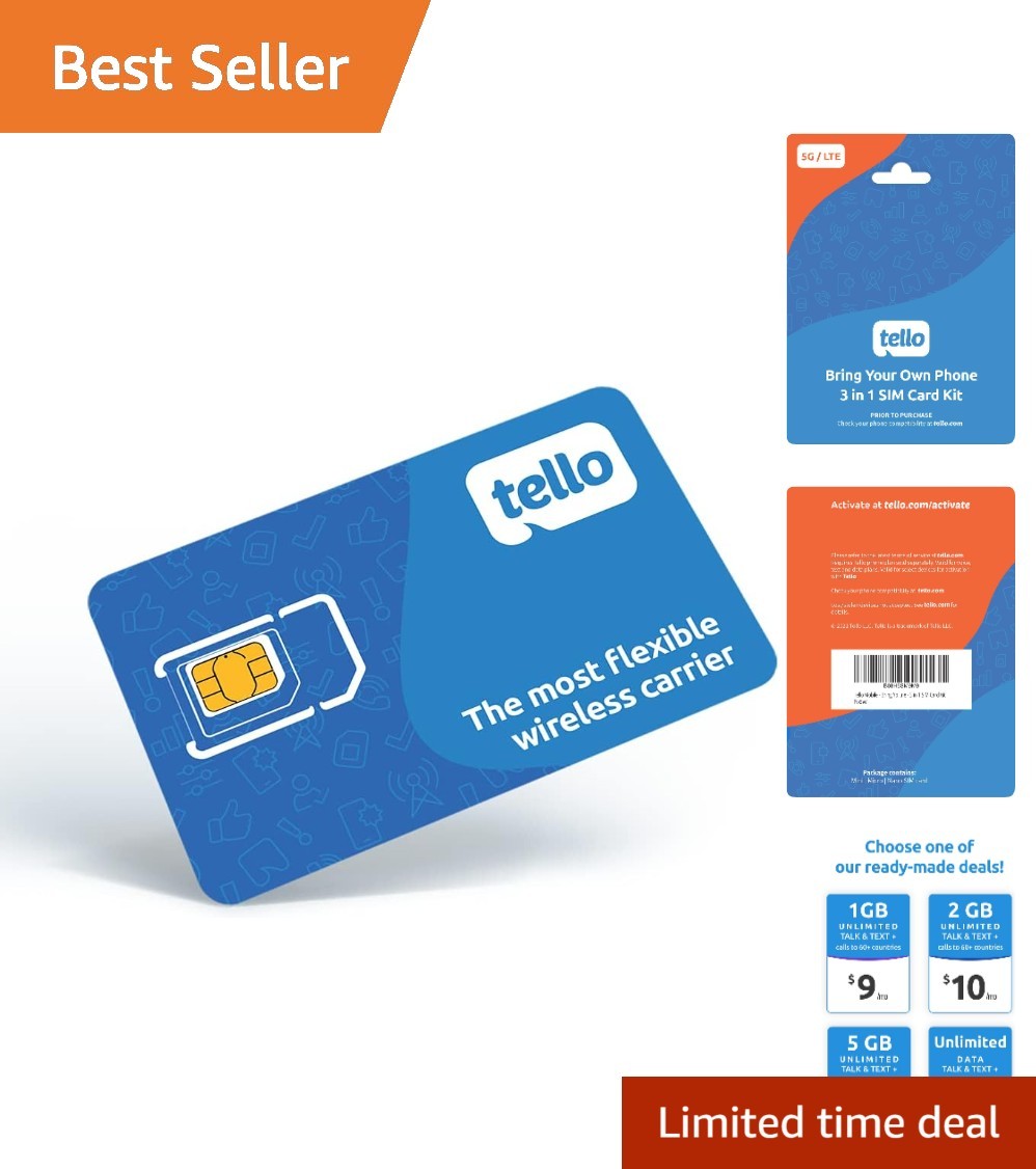 Tello Prepaid SIM Card 3-in-1 | No Contract, 4G LTE/5G Coverage from $5!