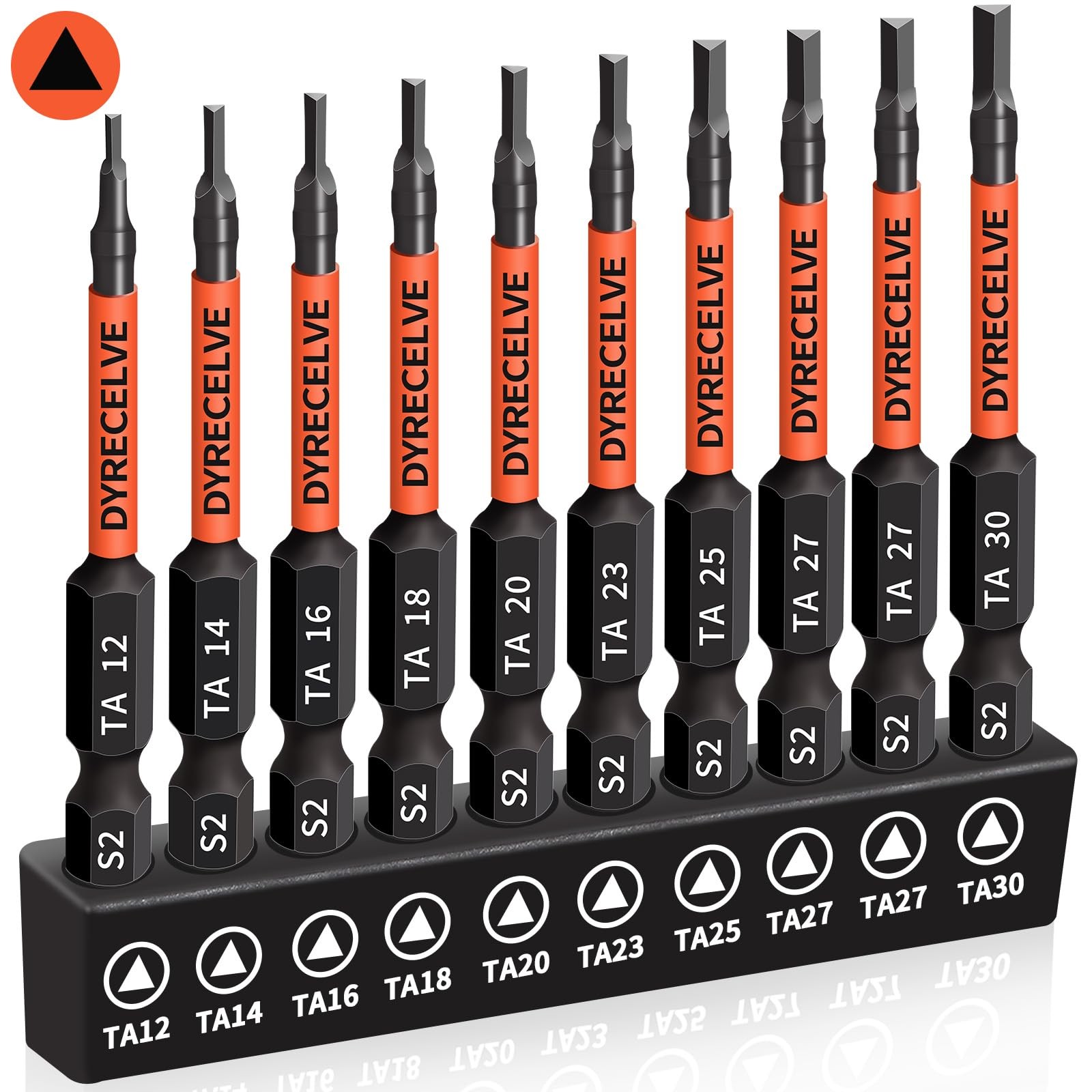 10-Pack Triangle 10 Pack Bit Set, Black Screwdriver Set 