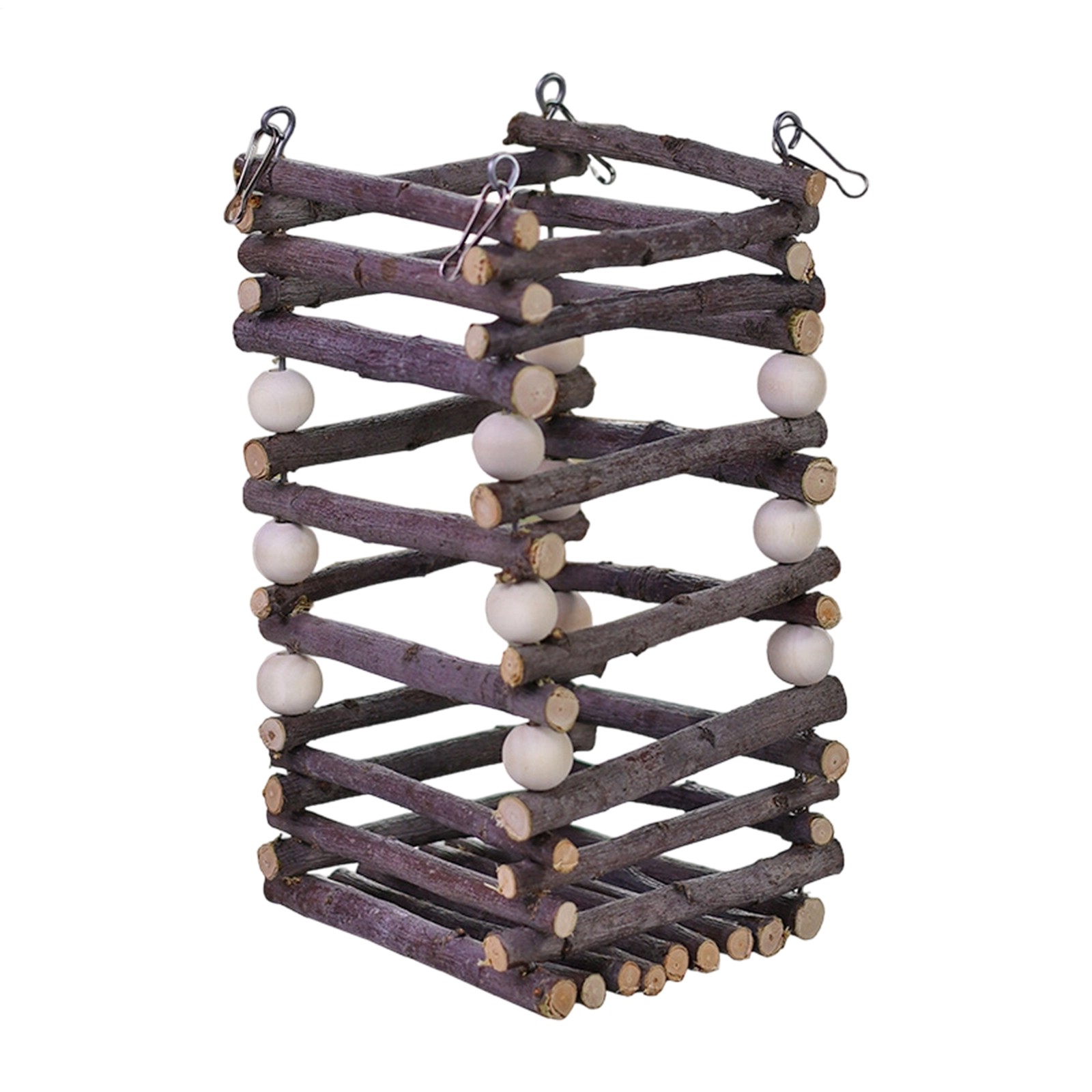 Willow Wooden Hanging Natural Hay Feeder Rack for Rabbits Guinea Pigs Small Pets