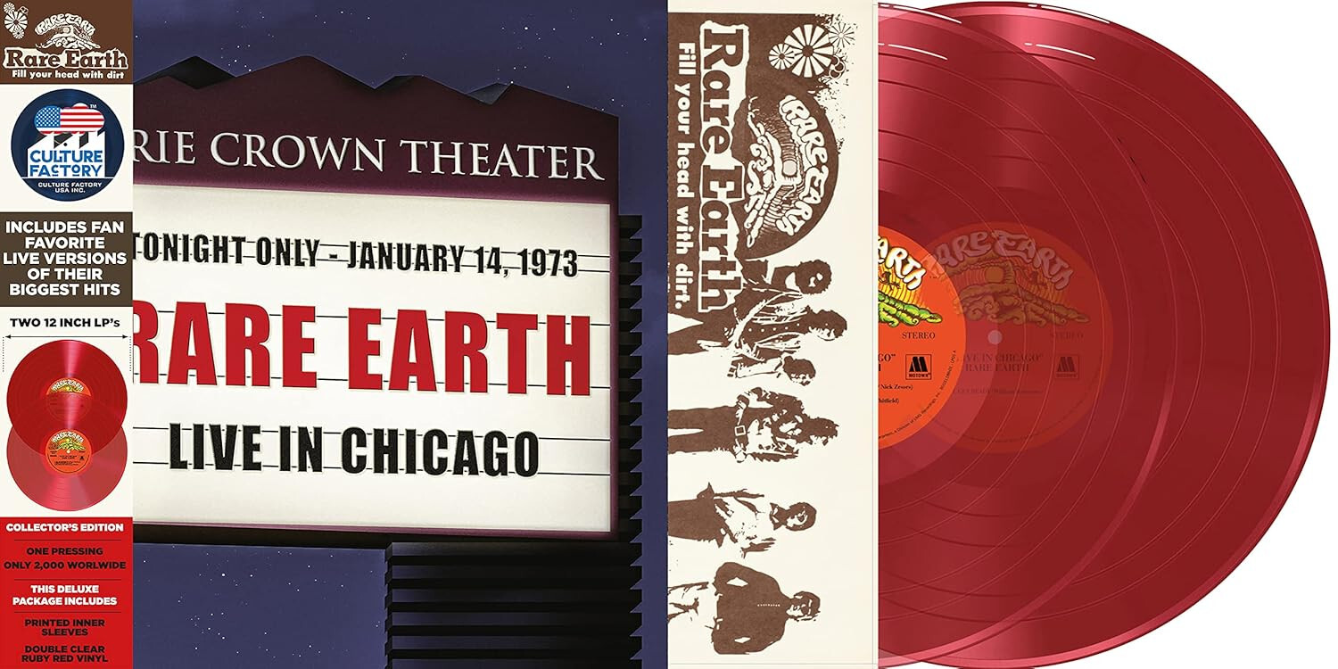 Rare Earth : Live IN Chicago 2 LP, 180 Gram Audiophile Ruby Red Vinyle