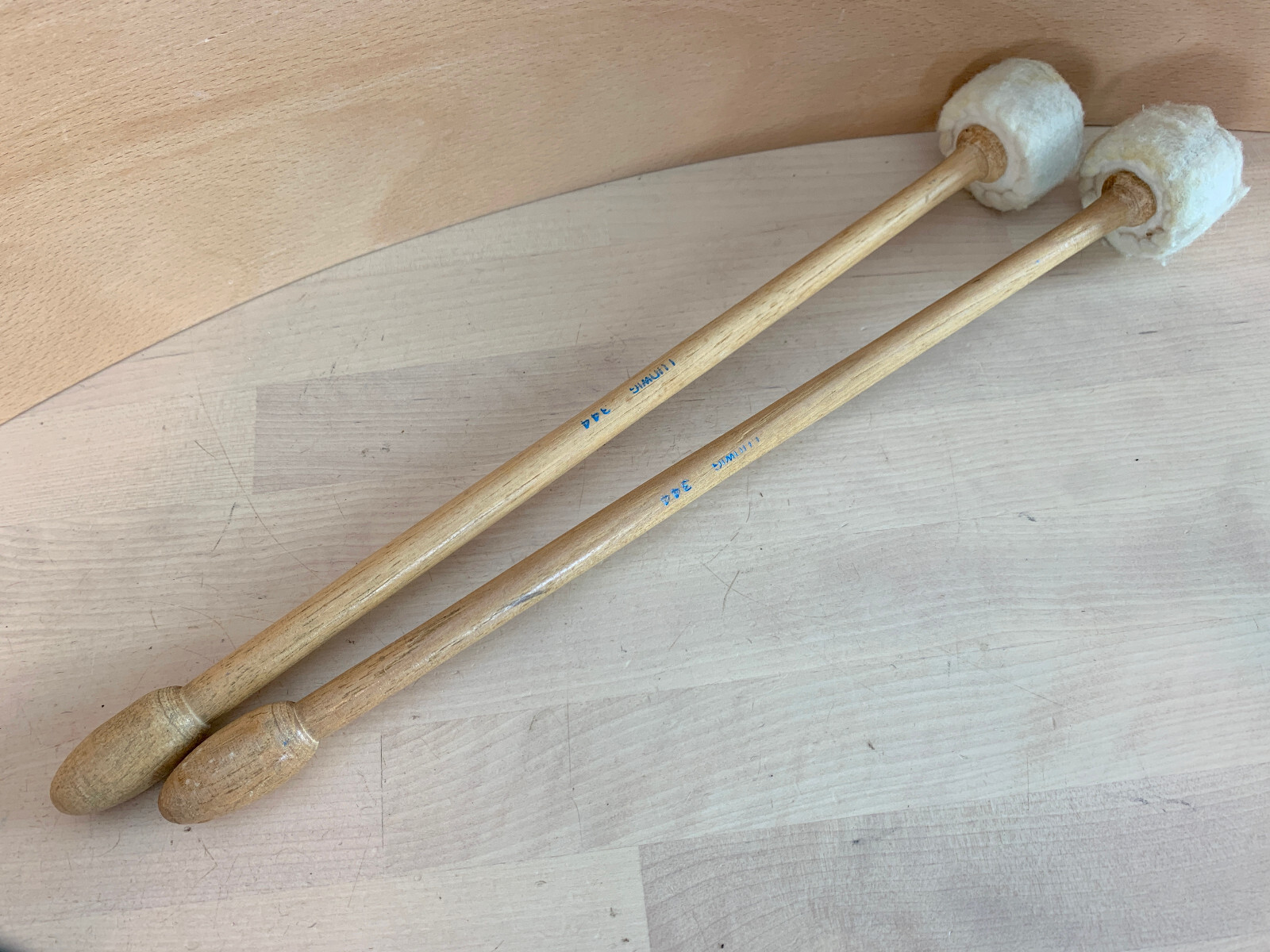LUDWIG 344 Marching Bass Drum MALLET Soft Felt Hammer Drum Sticks 60s 70s Vtg