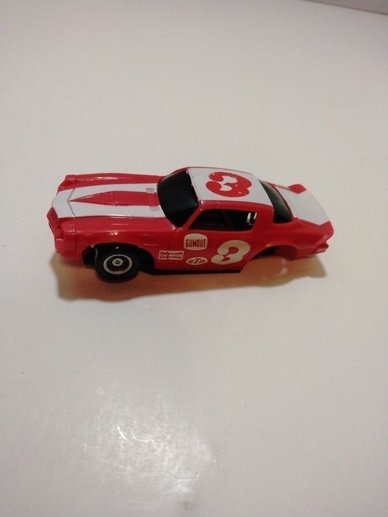 Vintage Tyco Slot Car '79 Camaro Z28 In Red & White (No Rear Wheels)