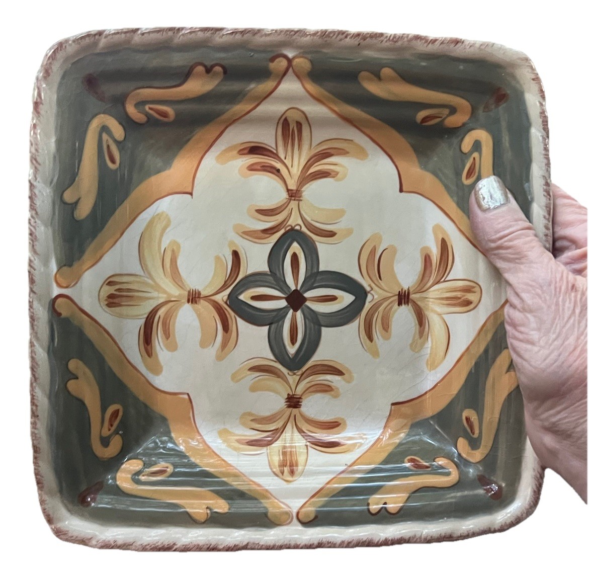 Artimino  Tuscan Countryside Ceramic Salad Bowl Wall Plate 7” Square