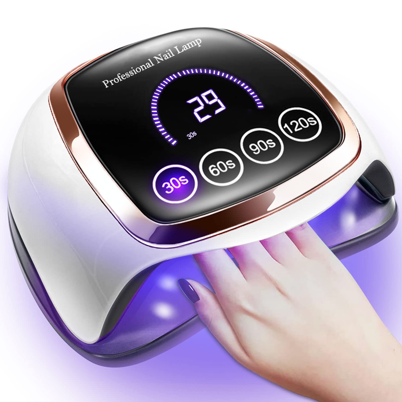 UV LED Nail Lamp, Upgrade 180W Nail Dryer for Gel Polish with LCD Display, Au...