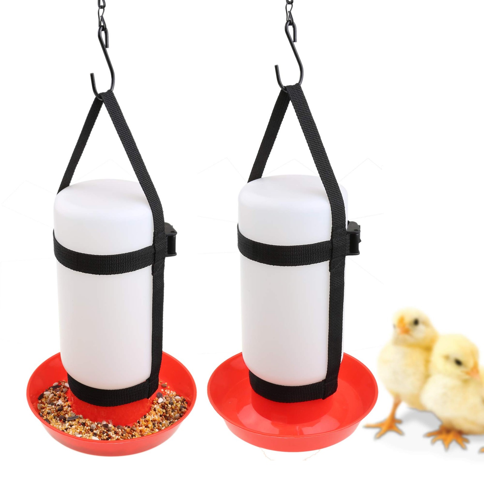 Dnoifne 2 Pack Chicken Hanging Straps for Poultry Farm Chicken Waterer