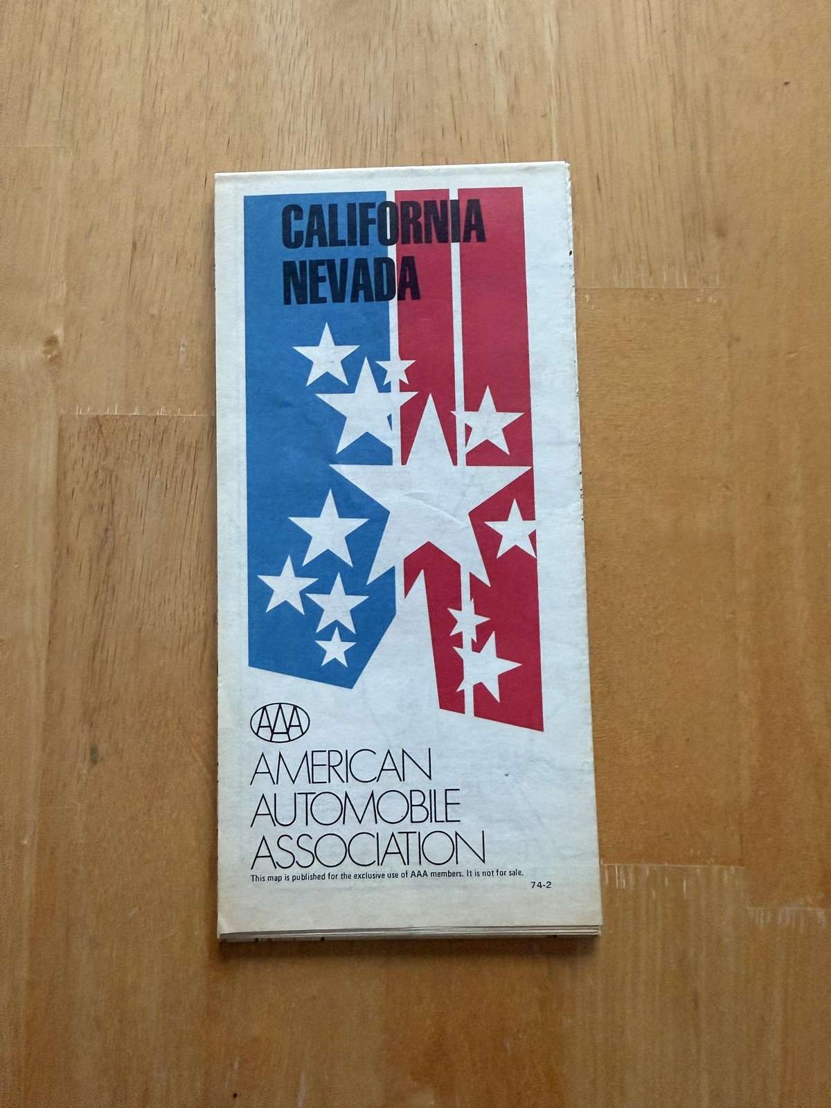 Vintage 1974-75 AAA California Nevada Road Travel Map American Automobile Assoc