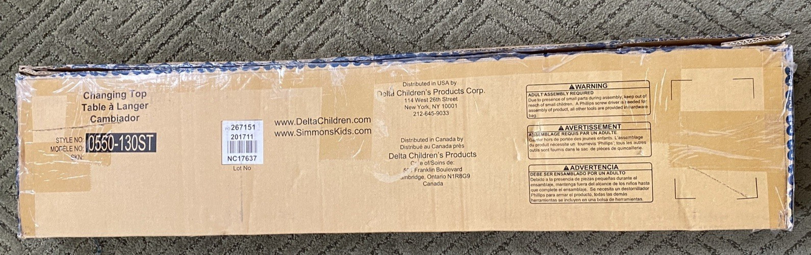 Delta Children Flat Changing Top #0550, Greenguard Gold Certified, Bianca White