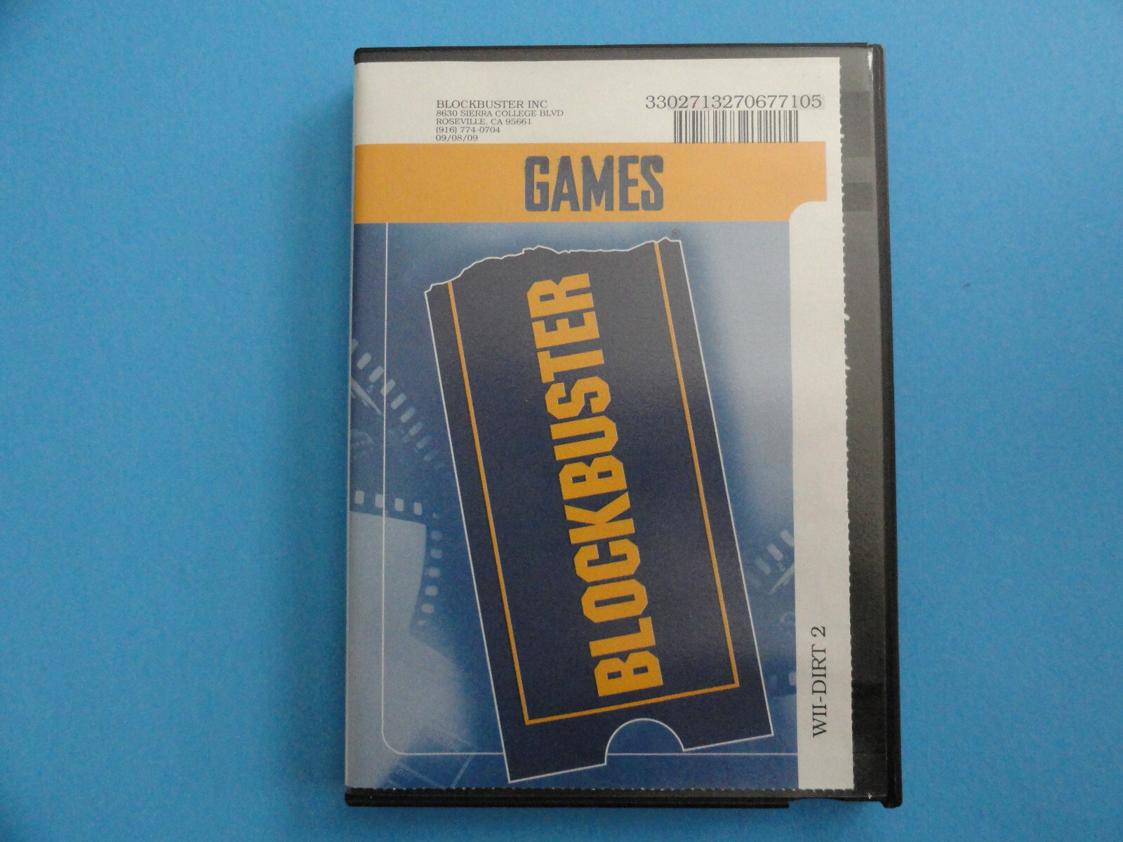 NINTENDO WII DIRT 2 BLOCKBUSTER VIDEO RENTAL CASE