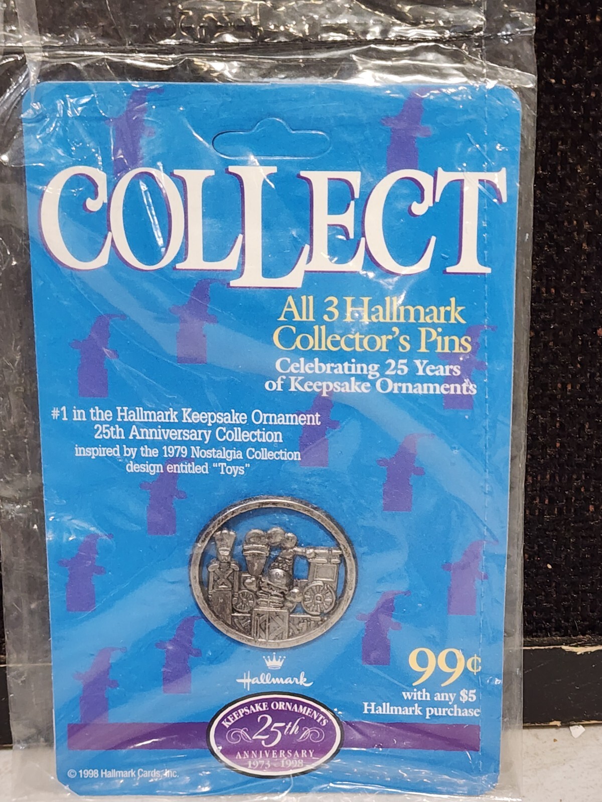 1998 Hallmark TRAIN LOCOMOTIVE 25th Anniversary Collector’s Pin #1 Toys