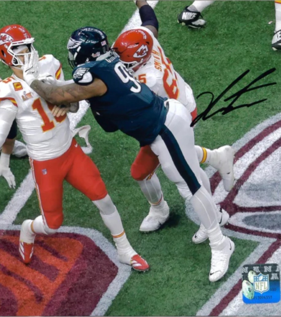 Jalen Carter W/ Patrick Mahomes Signed Color RP 8X10 Reprint Photo Eagles Chiefs