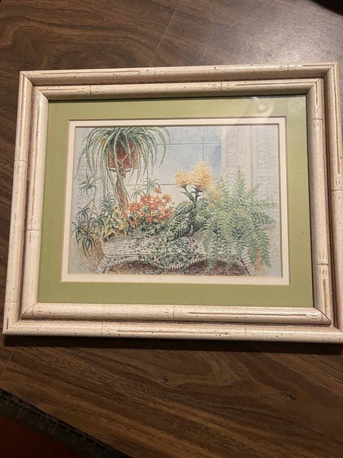 Vintage 70’s  Framed Matted Plants Cottage Core Art Boho 70’s MCM