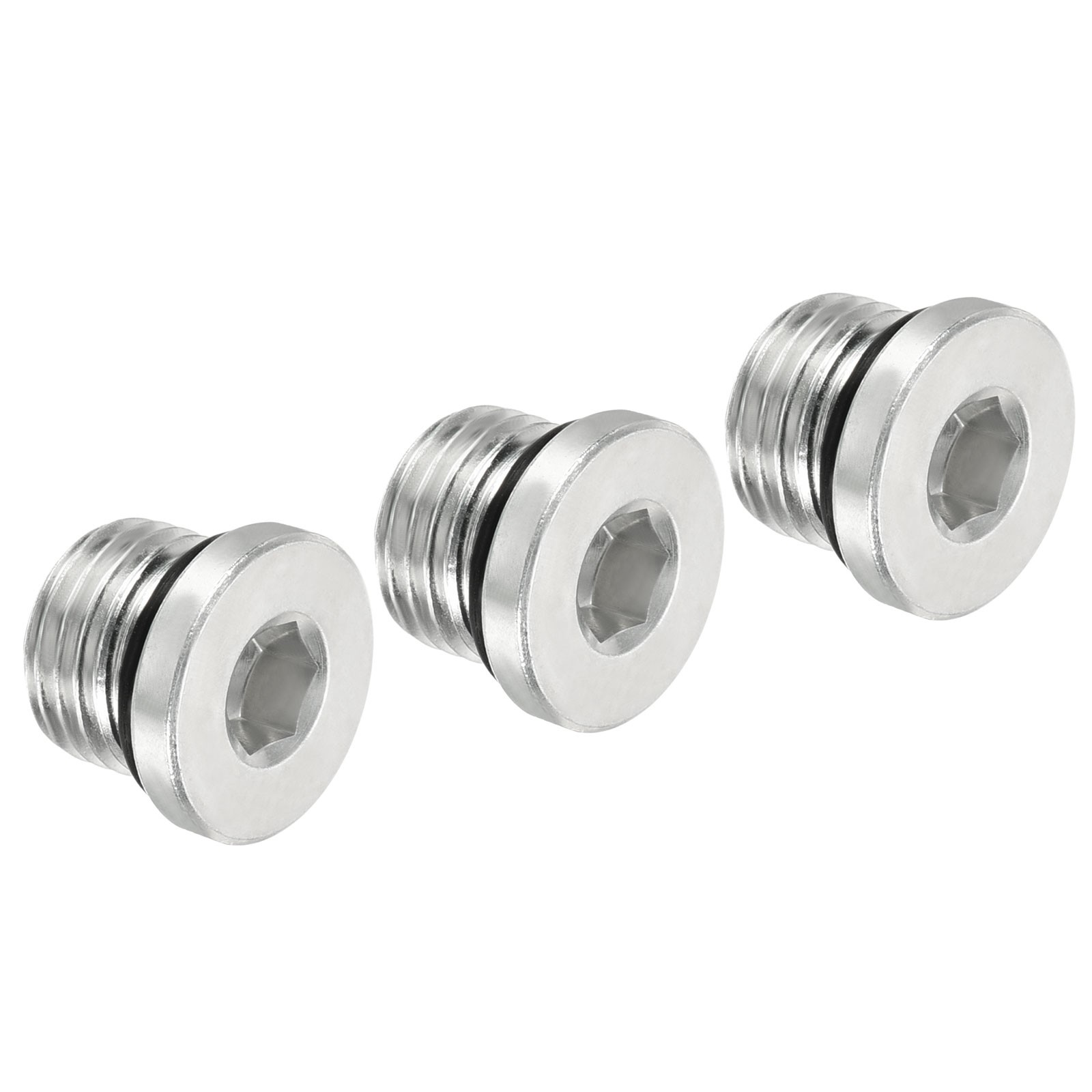 1/2-20UNF Hex Head Pipe Fitting Plug, 3 Pack Male Thread 45# Steel Plug
