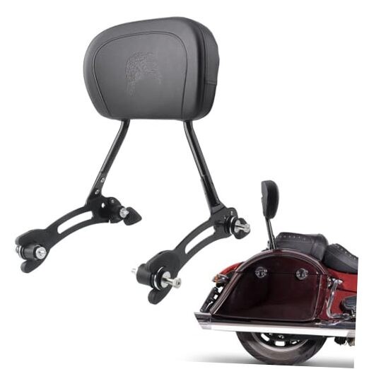 Rear Sissy Bar Detachable Passenger Backrest Pad w/Quick Release Spool 