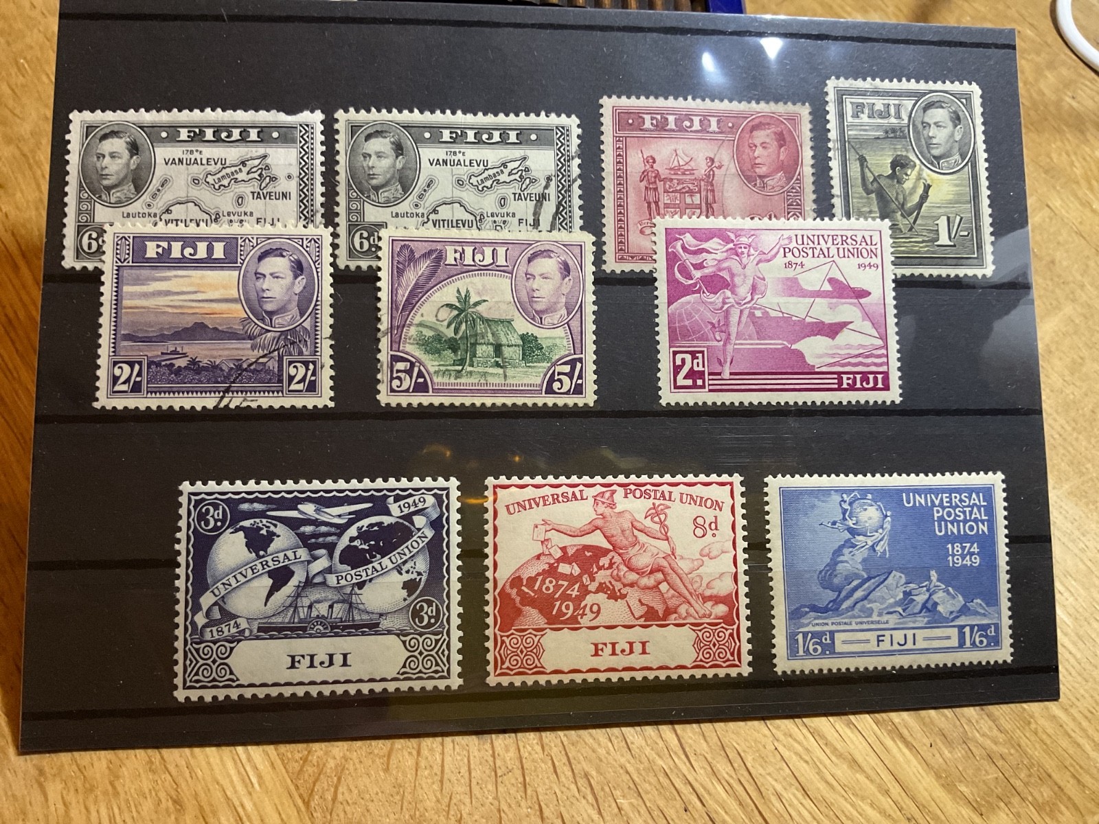 Fiji mounted mint or used stamps on 3 cards   B3133