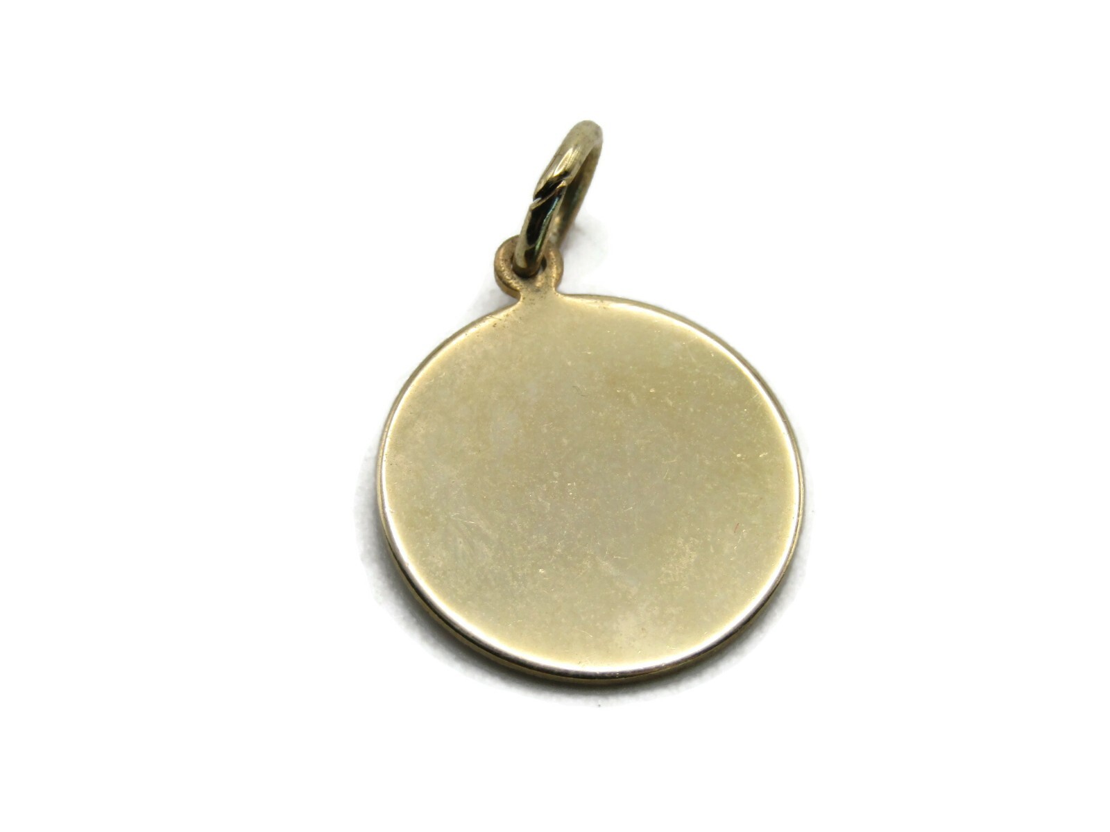 Round Necklace Charm Smooth & Brushed Finish Gold Tone