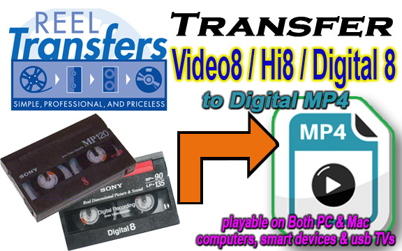 Convert Video8/Hi8/Digital8  to Digital MP4     Top Quality & downloadable !