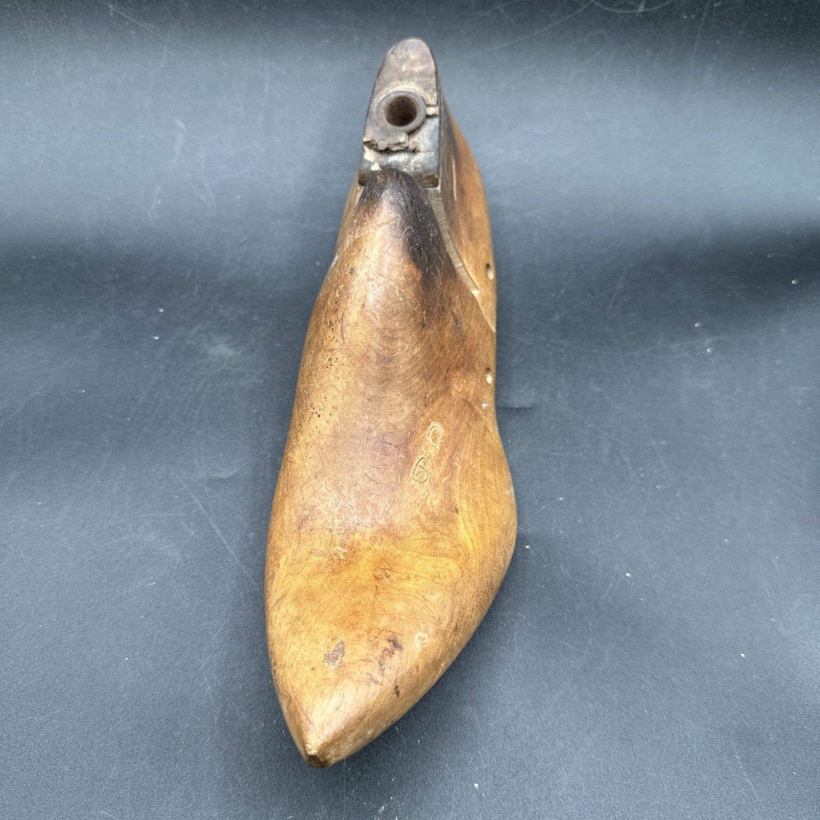 Antique Cobblers Hinged Wooden Shoe Mold 9 D