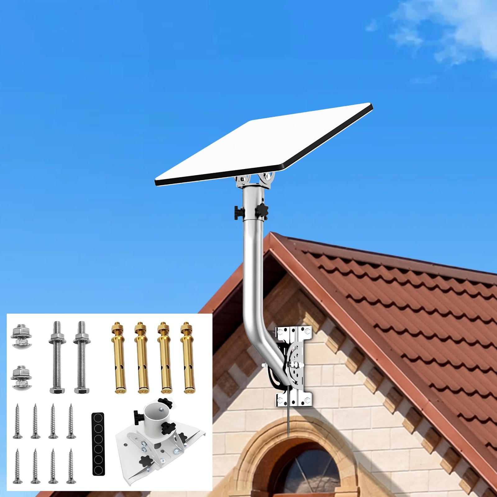 Starlink Mini Antenna Mount,12.6 J Pole & Wall-Mounting Bracket for Starlink Min