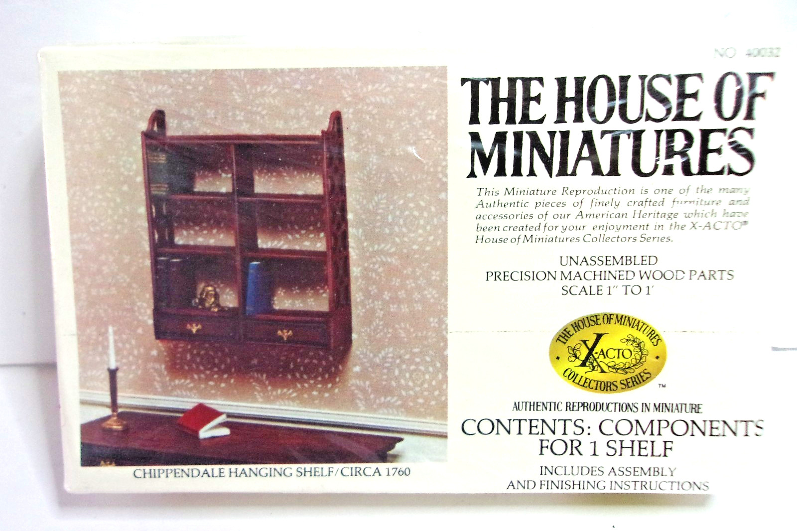 THE HOUSE OF MINIATURES CHIPPENDALE HANGING SHELF UNASSEMBLED KIT  NEW IN BOX