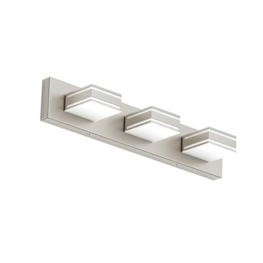  24inch Bathroom Vanity Lights 3-Light Metal Acrylic LED 24 inch Brushed Nickel