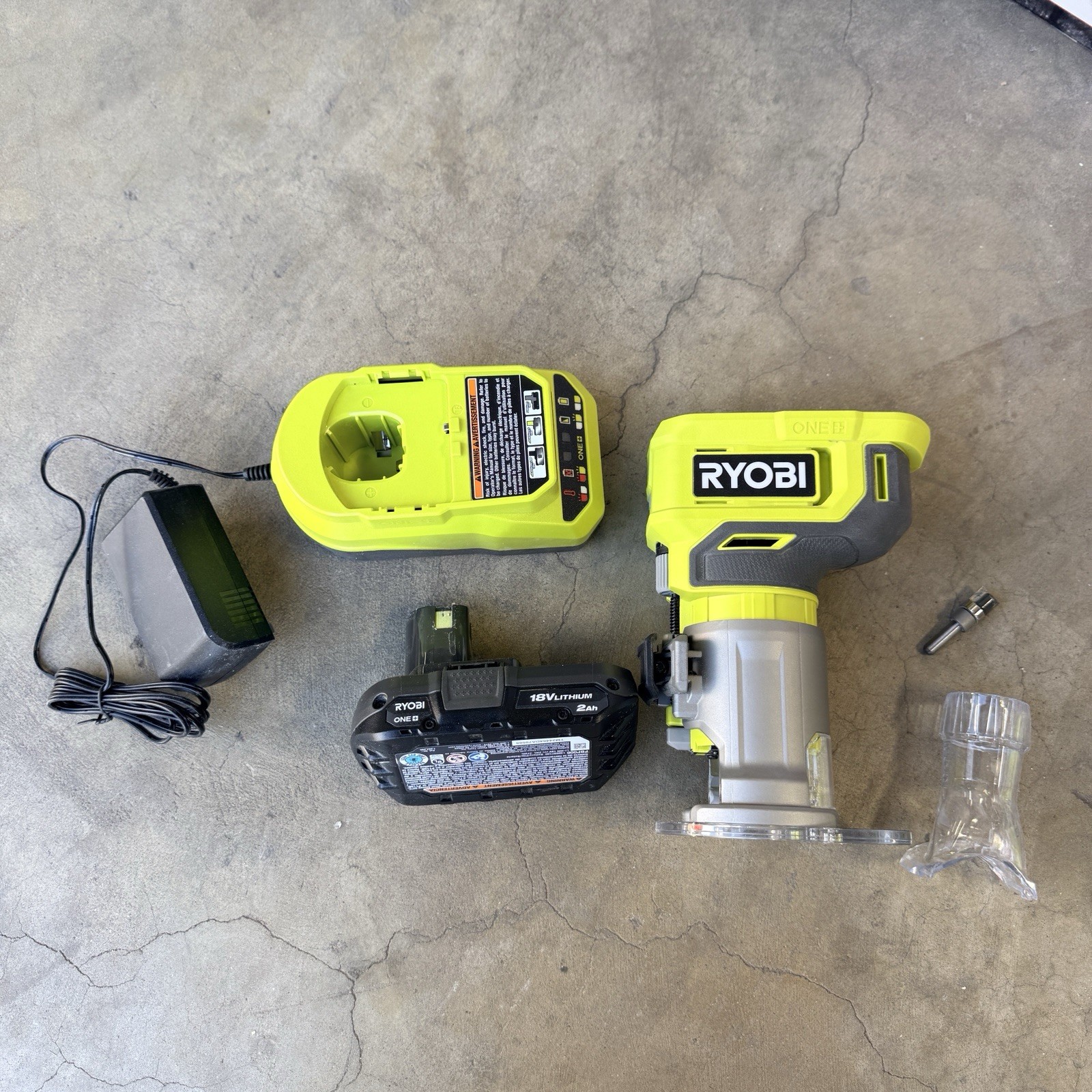 Ryobi PCL424K1 18V Cordless Compact Router Kit with 2.0 Ah Battery and Charger
