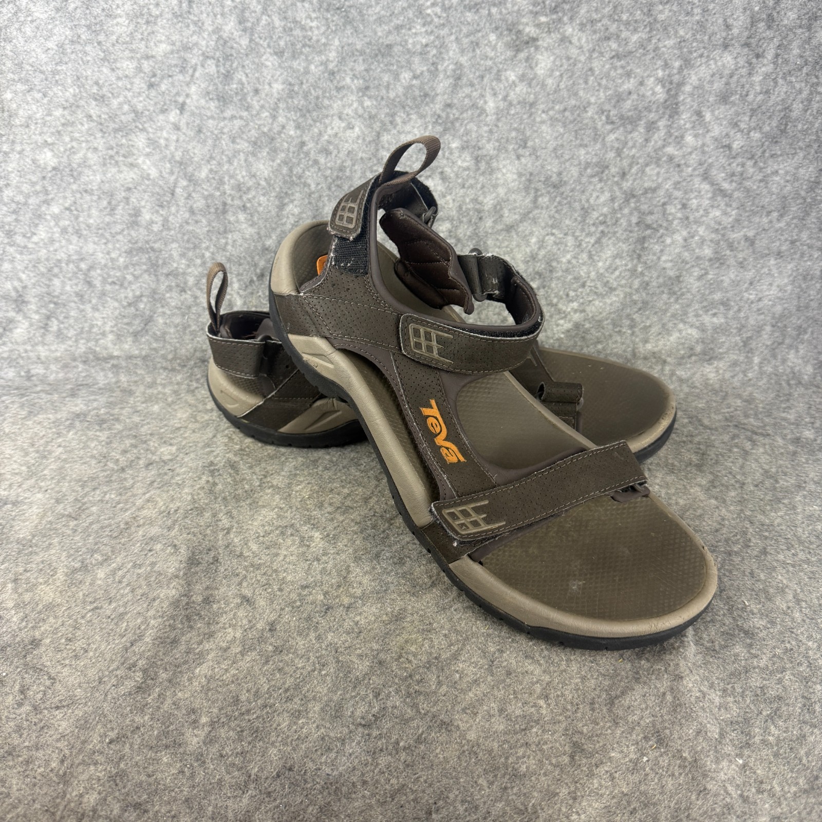 Teva Men’s Minam Sport Water Hiking Sandals Sz US 12 Brown Orange S/N 4289