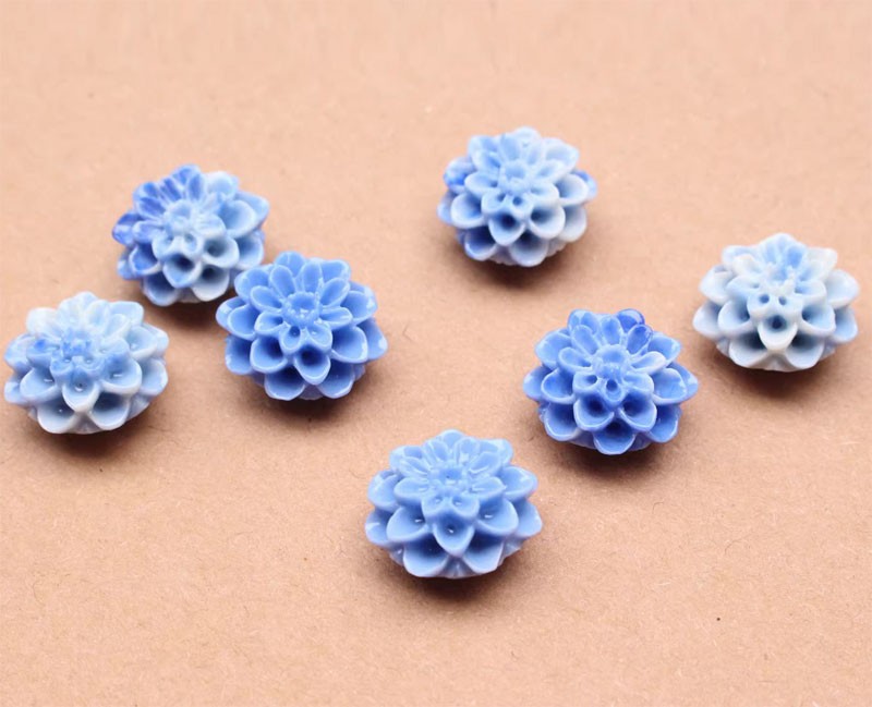 30pcs Blue Flower Beads Shell Powder Press Loose Spacers 9*15mm F Jew Making