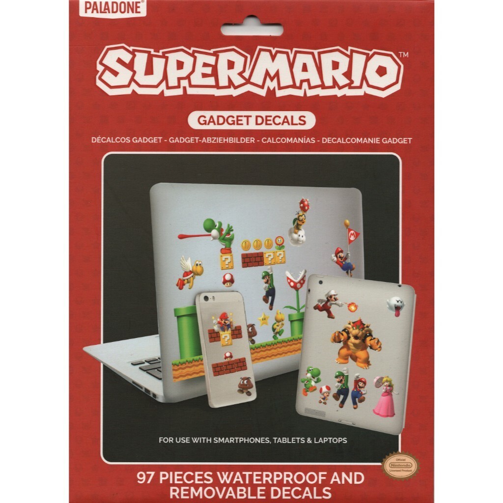 Super Mario Bros Nintendo Removable Stickers Set Big Waterproof Decal Gadget Lot