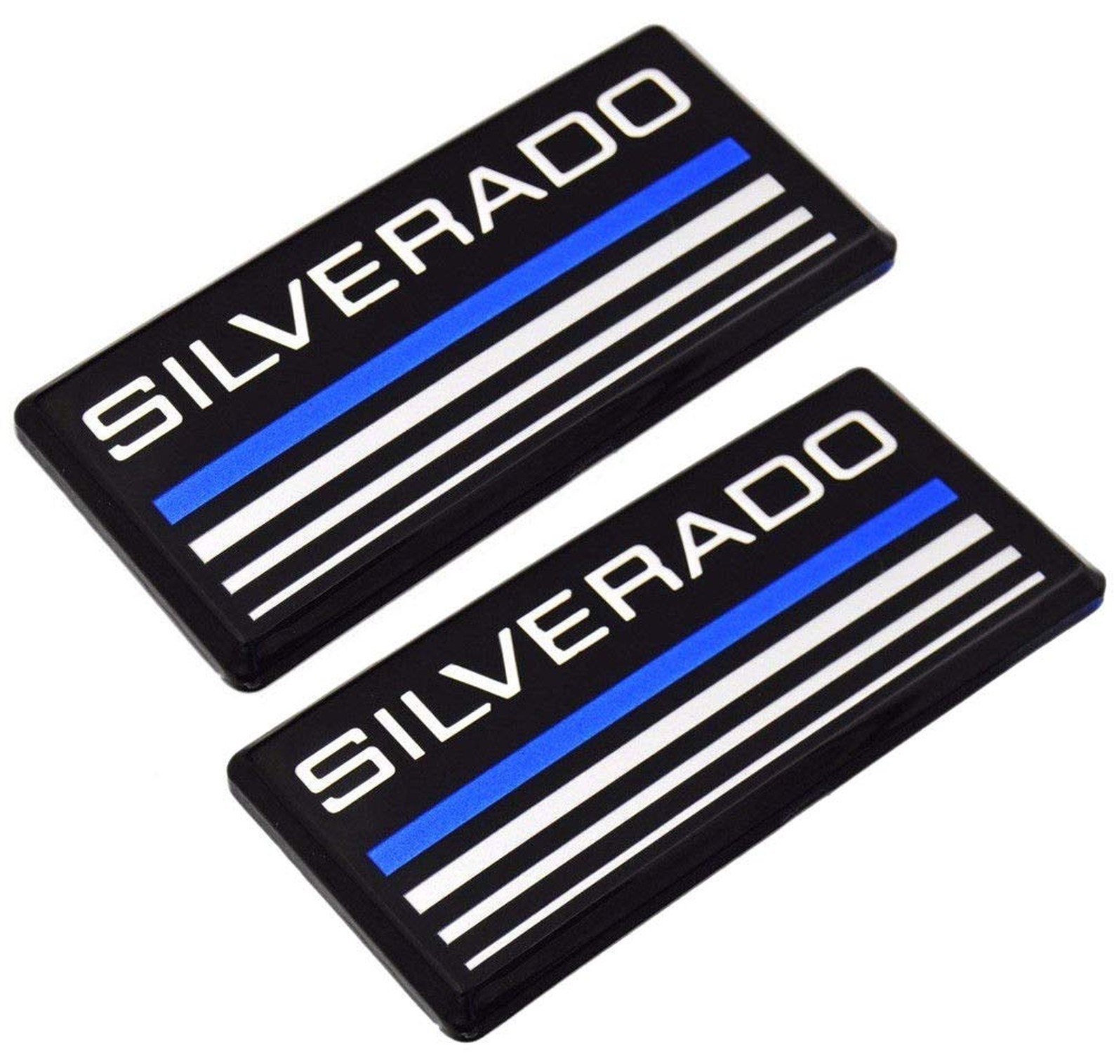 Aimoll 2pcs Cab Emblem Badge Side Roof Pillar Decal Plate for Chevy Silverado...