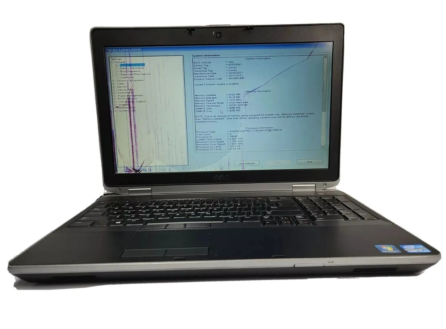 Dell Latitude E6530 i7 2.6GHz 8GB RAM BOOTS READ DESCRIPTION 15.6" 