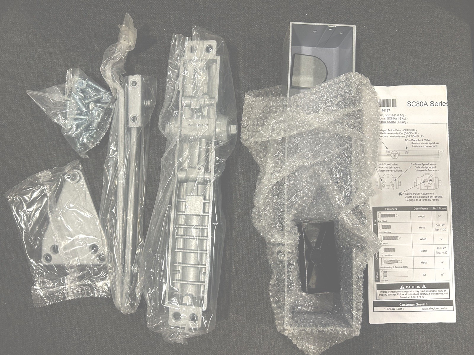 FALCON SC81A STD FULL RWPA ALUMINUM DOOR CLOSER Commercial Comes As Shown