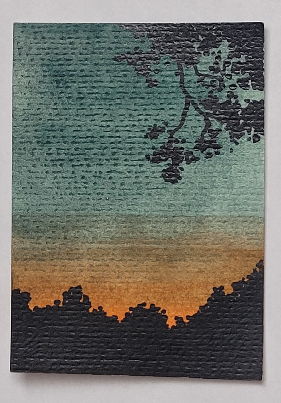 Original Hand-Painted ACEO | Artist Trading Card 2.5x3.5" | "Night Sky 001"