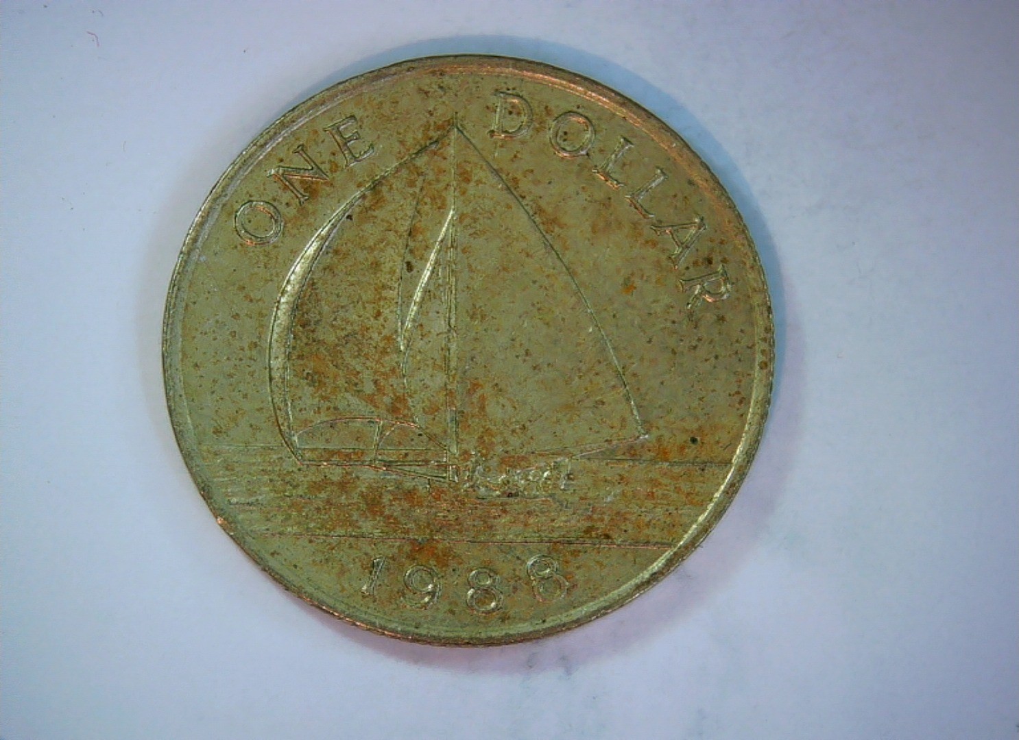 Bermuda 1988 1 Cent Bermuda cent (Queen Elizabeth II; sailboat reverse) Coin