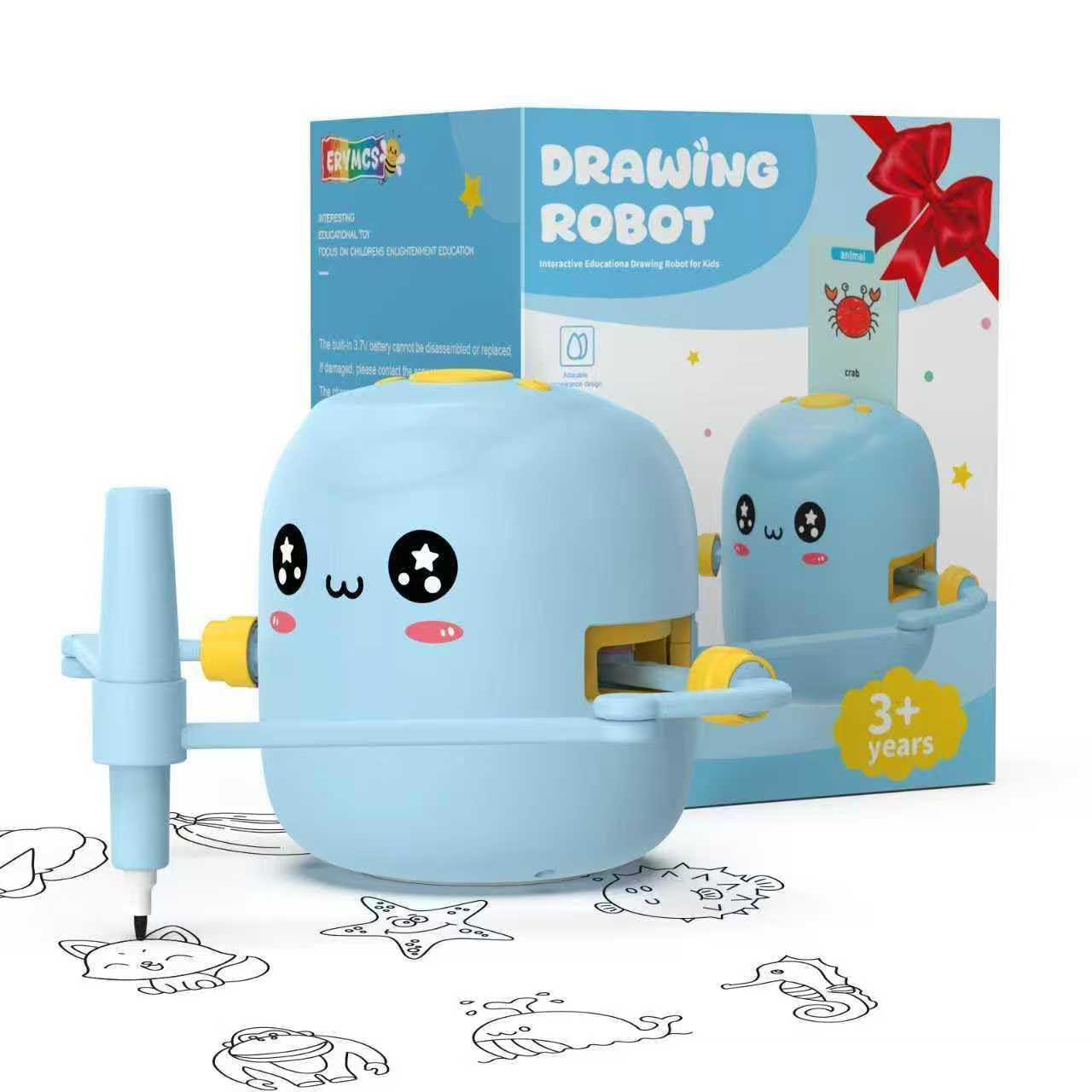 Drawing Robot for Kids, Interactive Educational 4.3 x 4.8 x 0.1 inches, Blue 