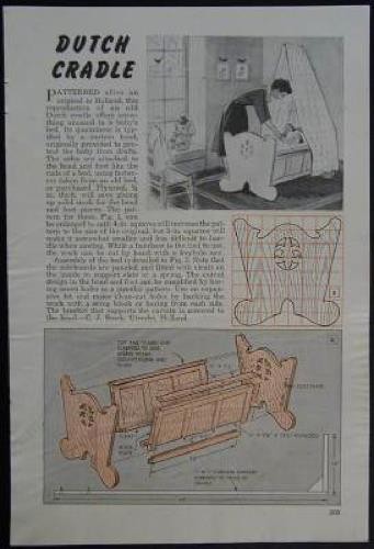 Dutch Cradle 1948 How-To build PLANS Take Apart Design