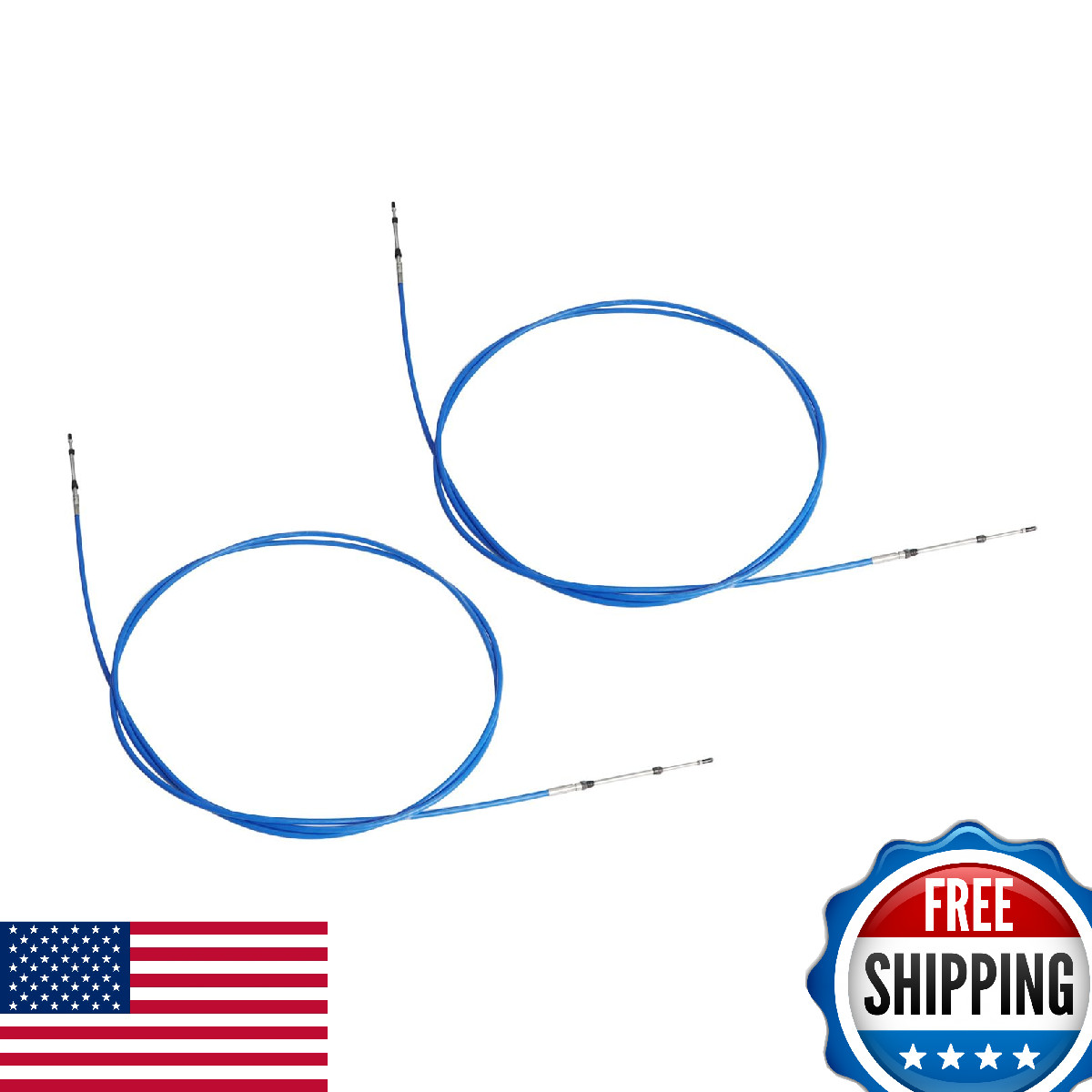 Jecoupoon Marine Throttle Shift Remote Control Box Cable 15ft 2pcs Outboard Boat