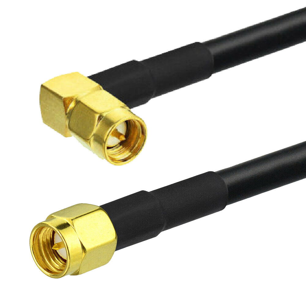 Bingfu KSR195 SMA Male Right Angle to SMA Male RF Extension Cable 650cm 6.5m