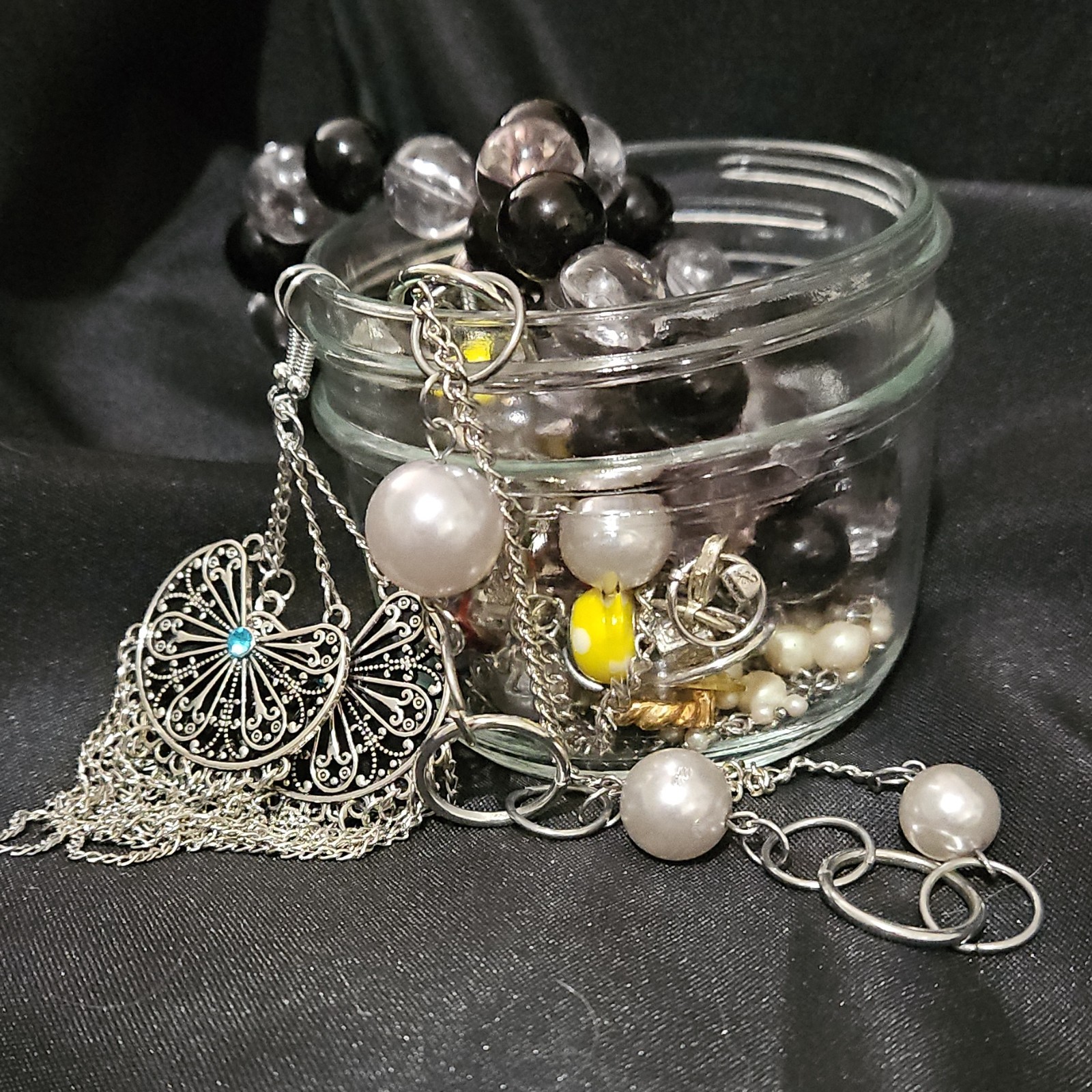 Mixed Lot Multicolor Necklaces Bracelets Earrings Beads Fashion Jewelry 8 ounce 