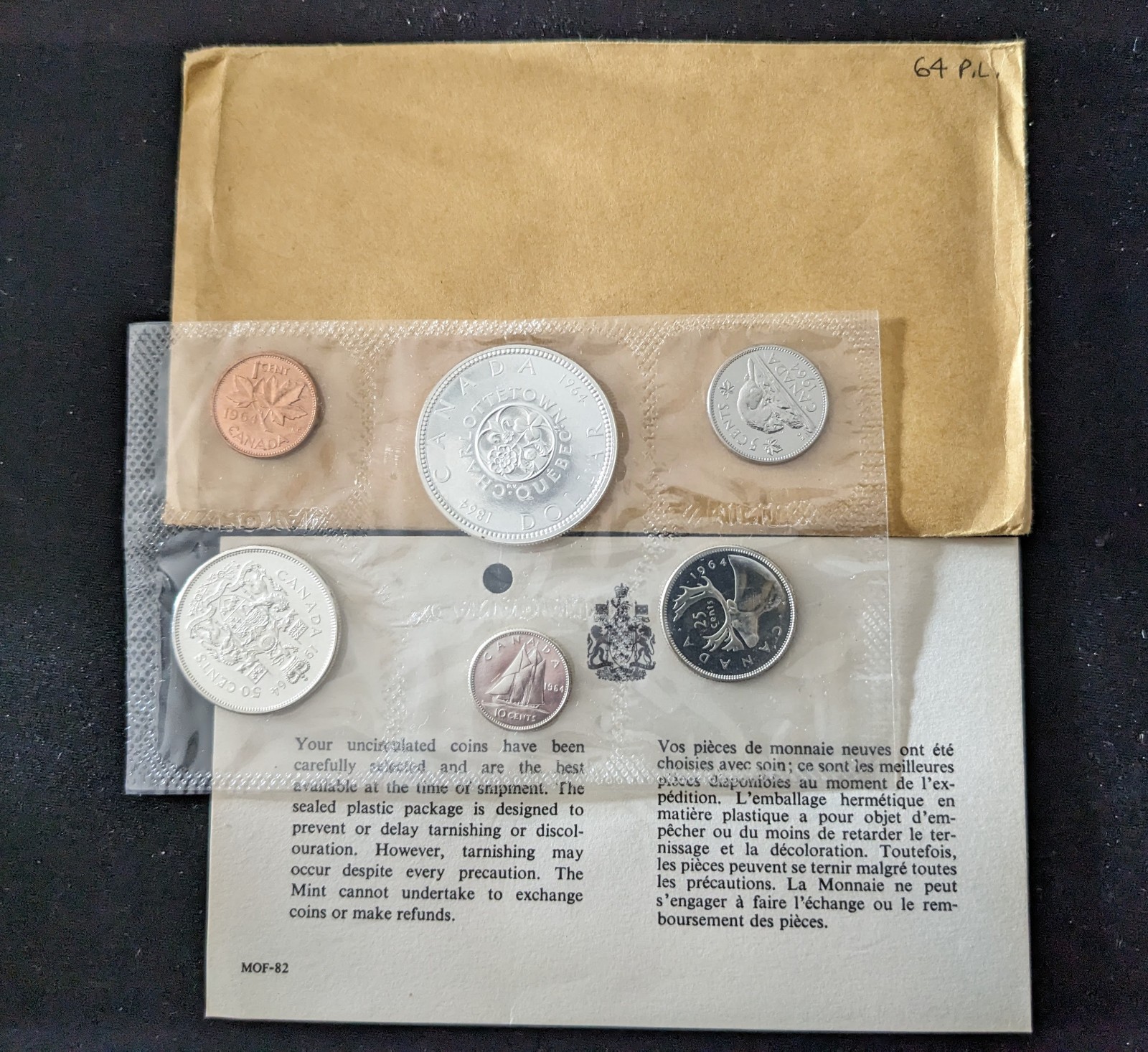 1964 Canada Proof-Like Set -Royal Canadian Mint Sealed - Original Envelope w/COA