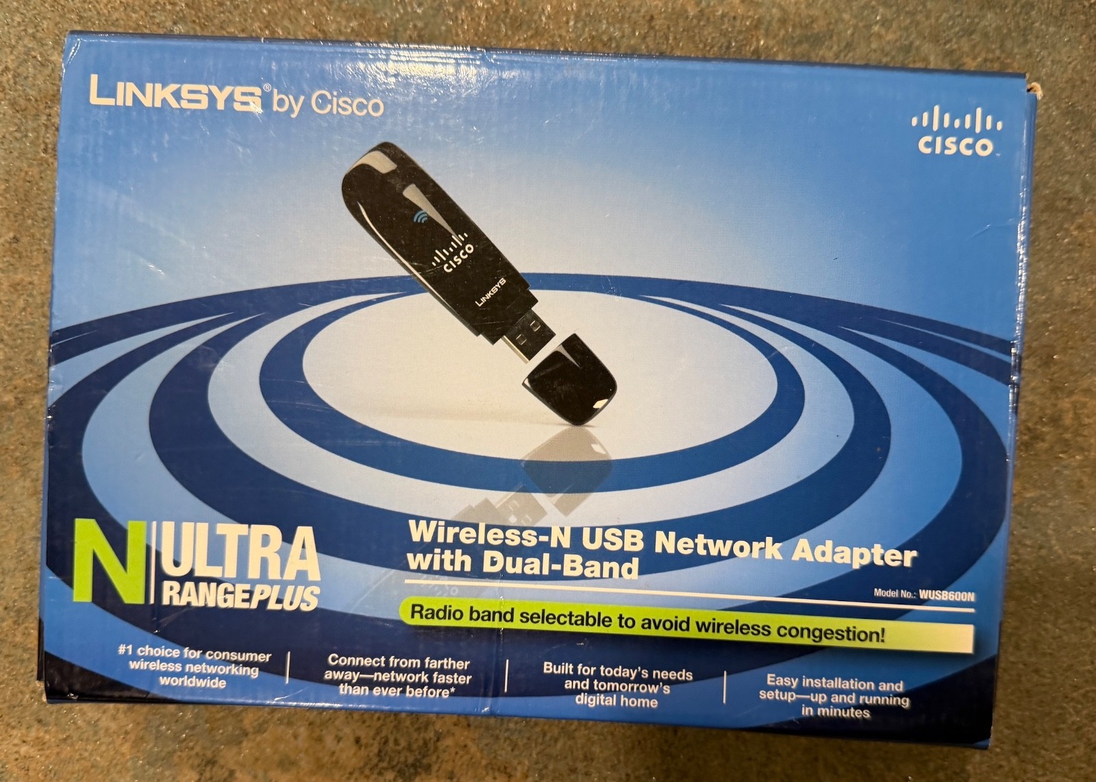 Linksys WUSB600N Wireless-N Dual-Band USB Wi-Fi Network Adapter