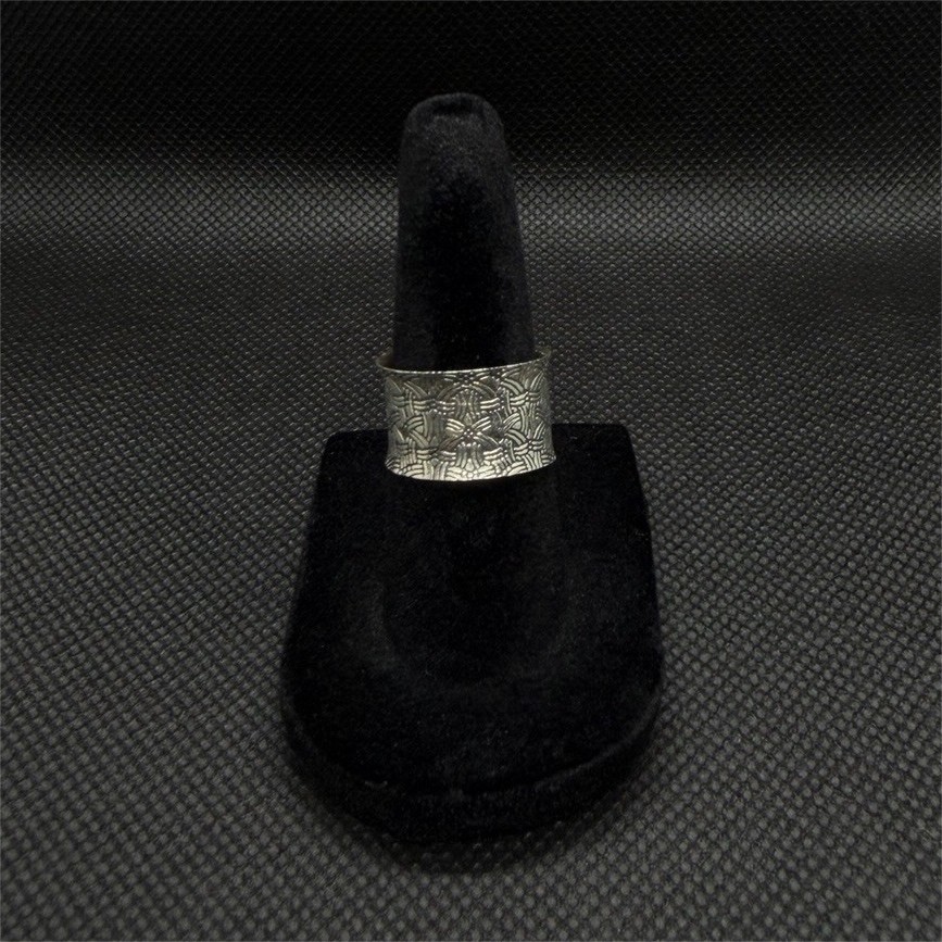Vintage 925 Sterling Silver Wide Engraved Floral Pattern Band Ring Size 6