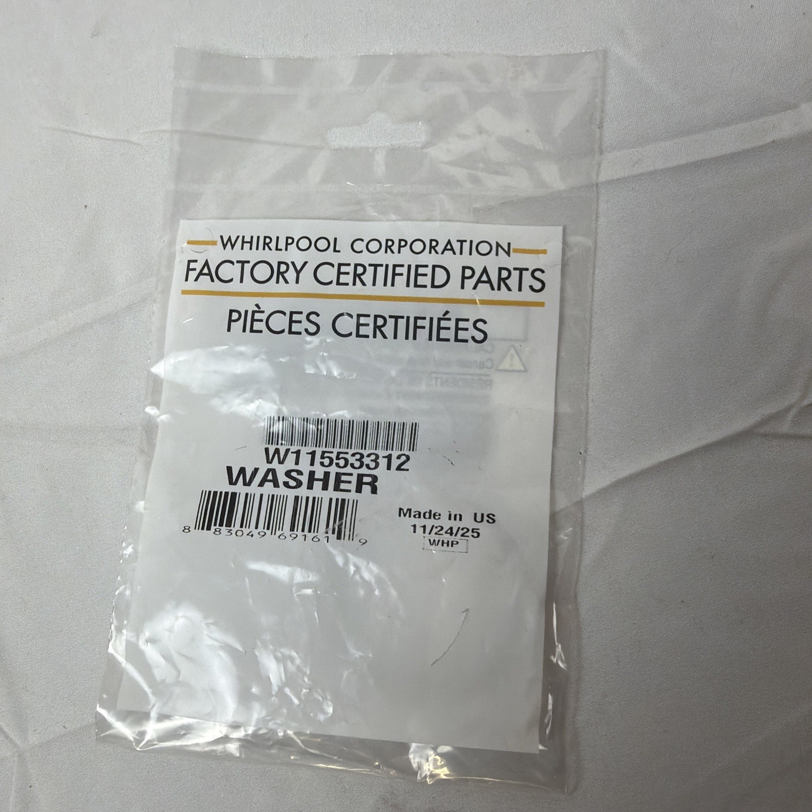 OEM Whirlpool Washing Machine Washer W11553312