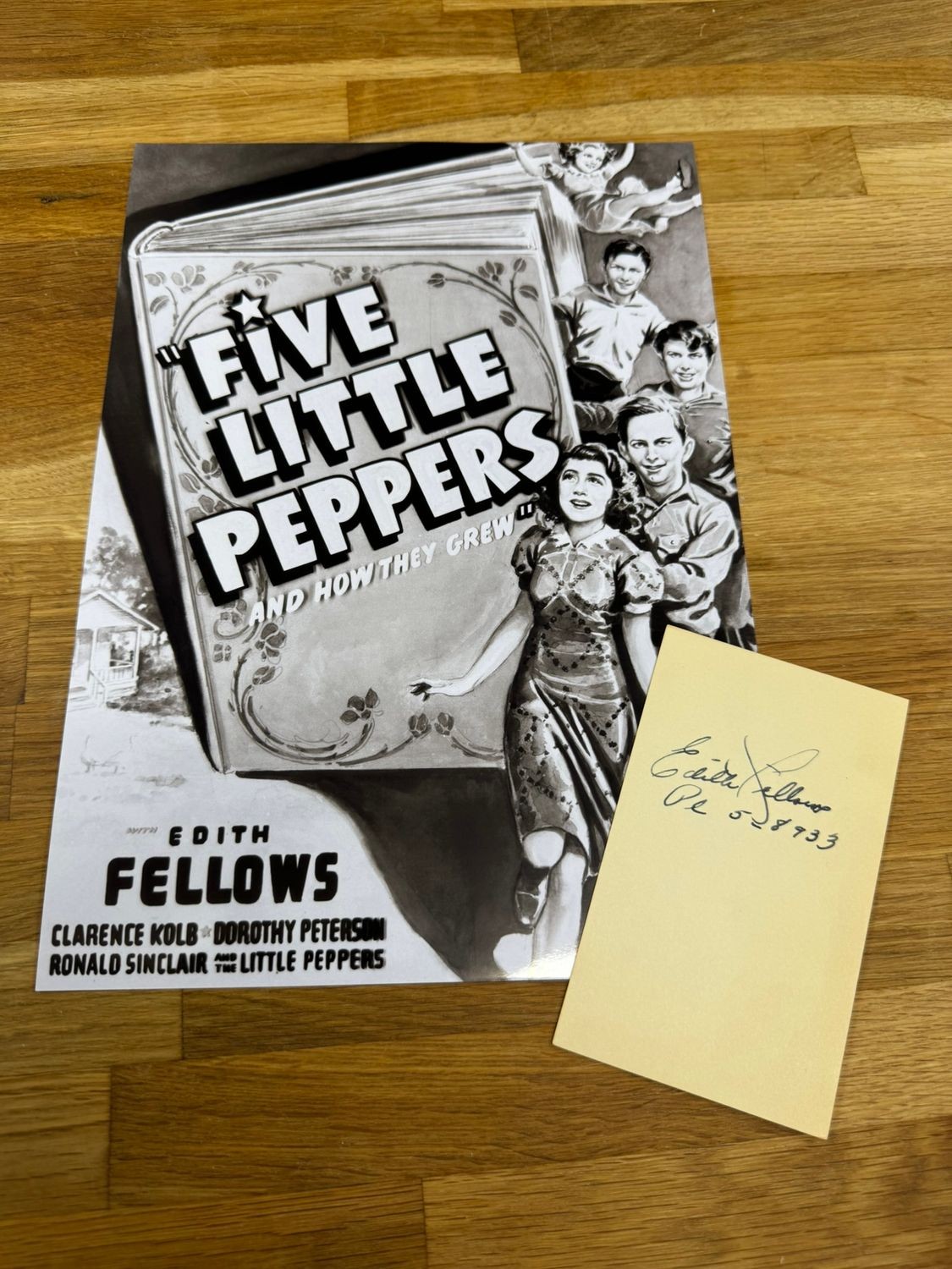 Edith Fellows Child star in Pennies from Heaven, genuine Autograph