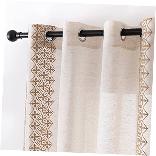 Ivory Boho Curtains 63 Inch Length for Bedroom 2 52"W x 63"L (Pack of 2) Taupe