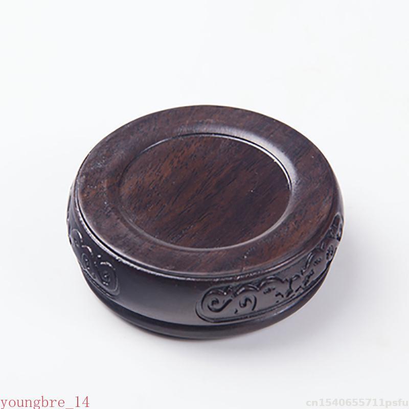 Ebony Pedestal Crafts Solid Wood Tea Sets Table Base Display Stand Decorative